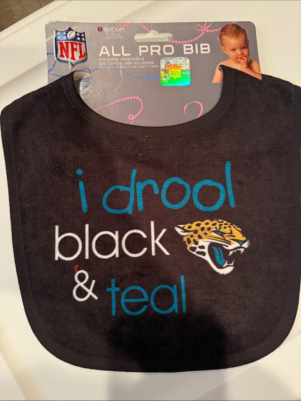 Carolina Panthers baby bib
